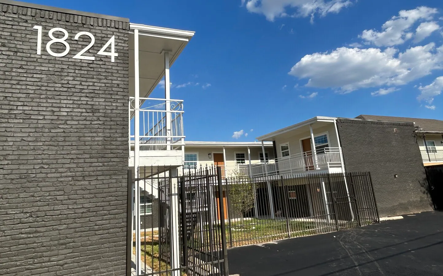 Side view of Whispering Pines apartment complex 