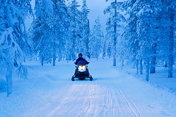 Snowmobile on Trail