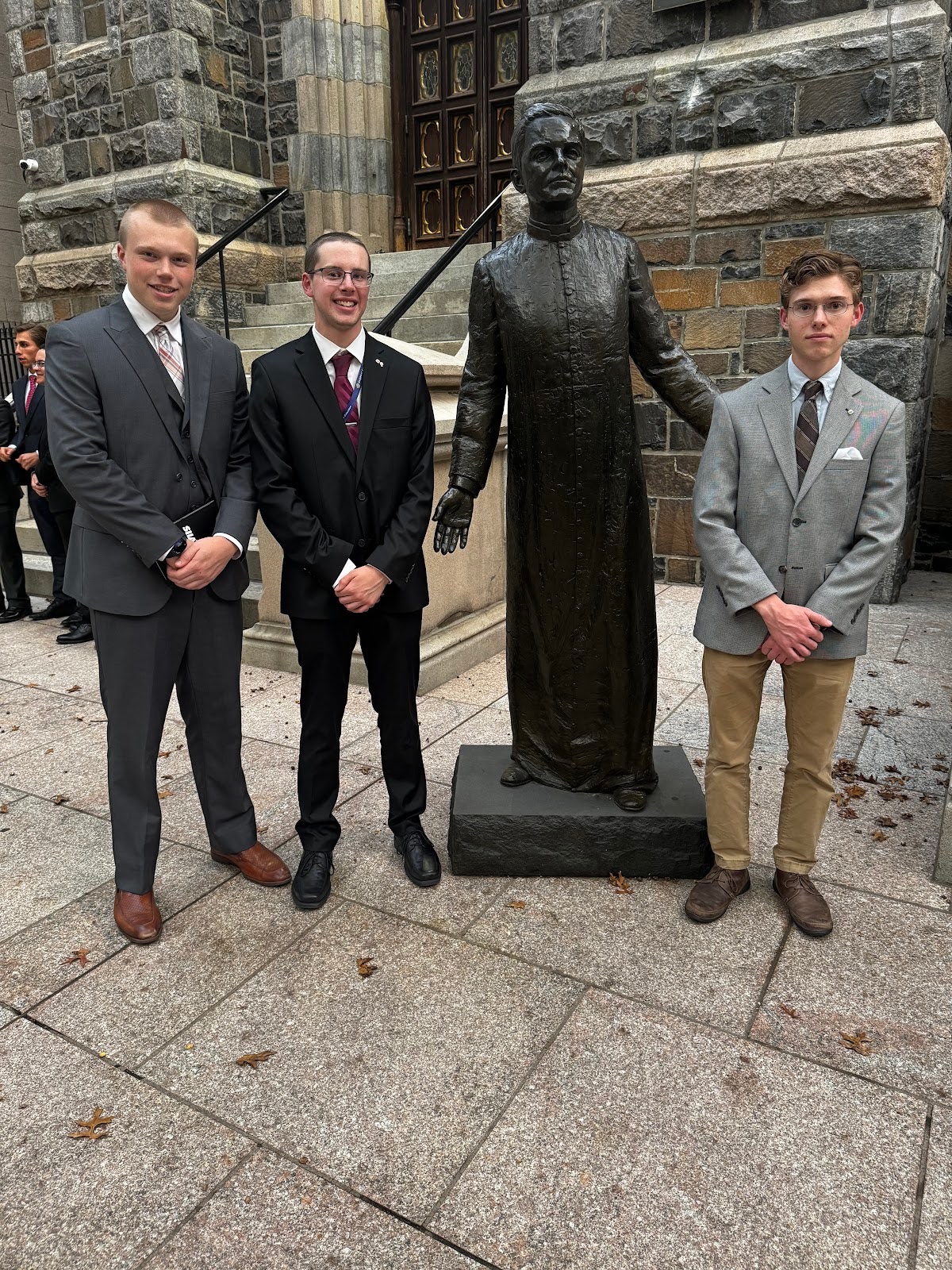 Joe, Patrick, and James at McGivney's Grave