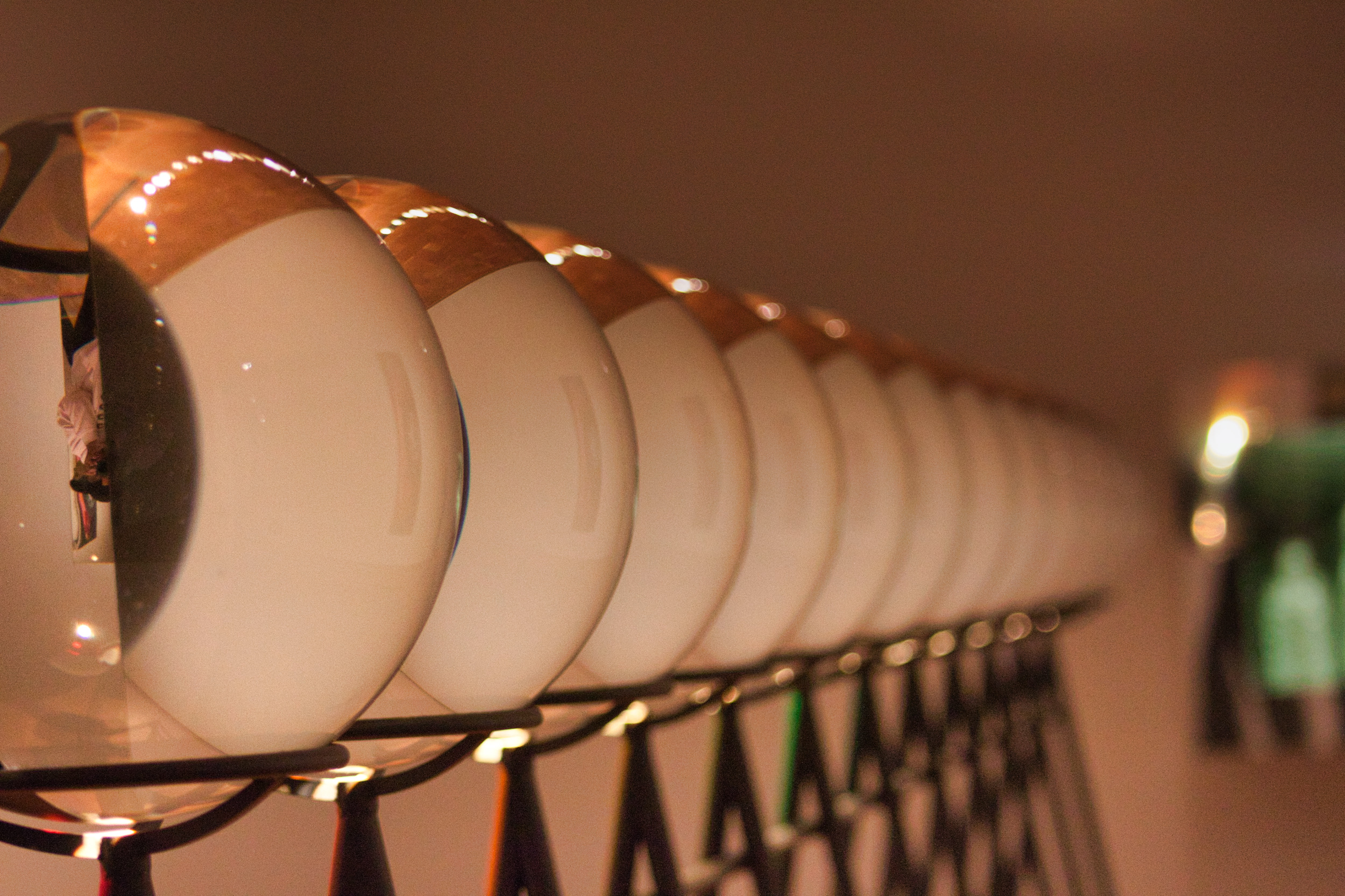 A path of glass orbs